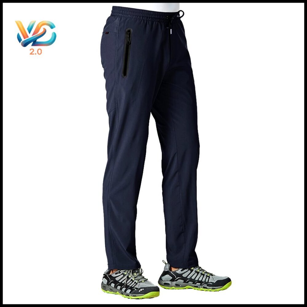 Lightweight Hiking Pants Elastic Waist Water Resistant Athletic Sweatpants Men's